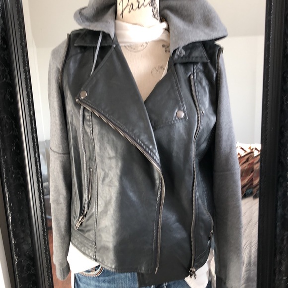 SzM pleather jacket , black and grey - Picture 6 of 7